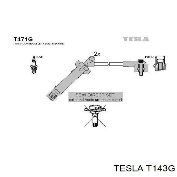 Купить T143G Tesla Провода высокого напряжения