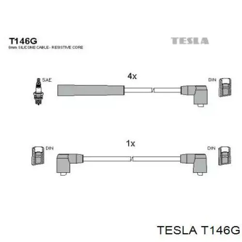 Провода высоковольтные, комплект TESLA T146G