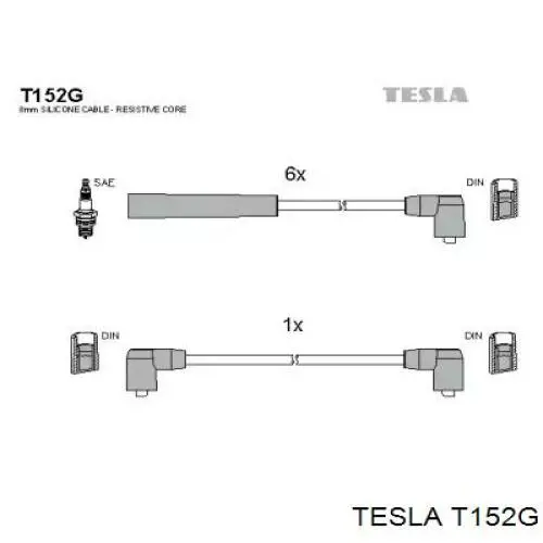 T152G Tesla высоковольтные провода