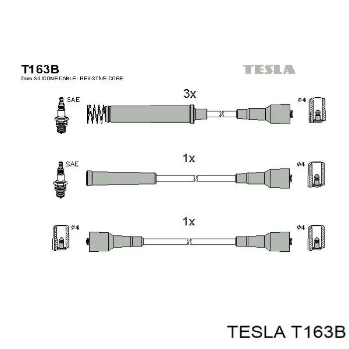 Высоковольтные провода T163B Tesla