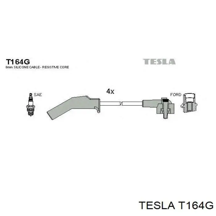 Высоковольтные провода T164G Tesla