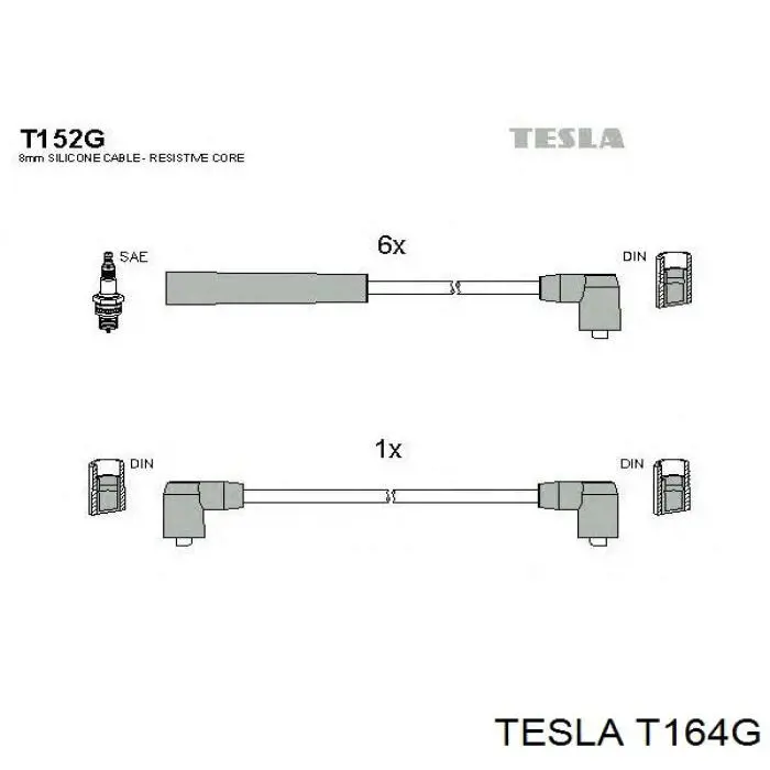 T164G Tesla Провода высоковольтные