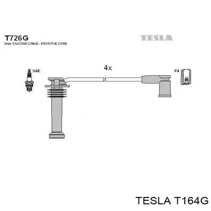 Провода зажигания Tesla T164G цена, от 33.45 USD