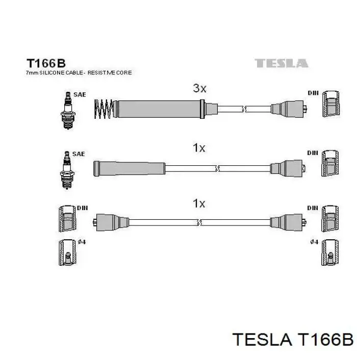 T166B Tesla высоковольтные провода
