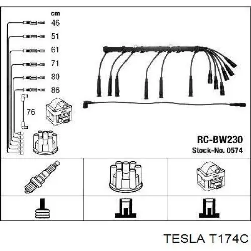 T174C Tesla высоковольтные провода