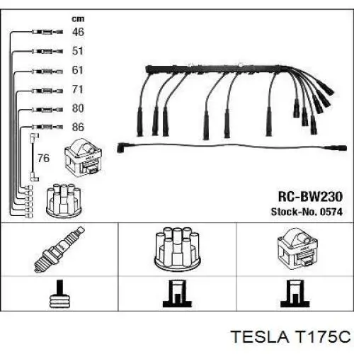 T175C Tesla высоковольтные провода