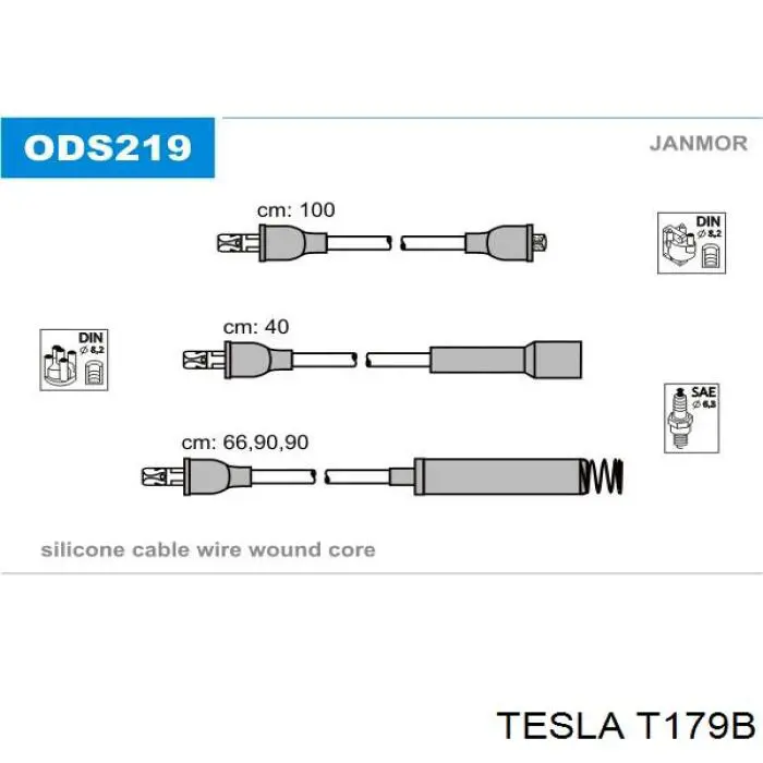 Высоковольтные провода T179B Tesla