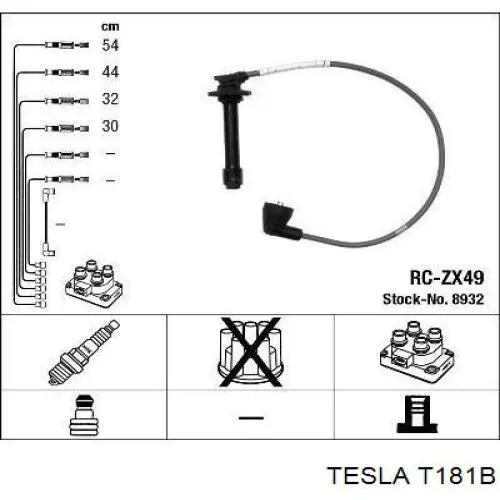 Высоковольтные провода T181B Tesla