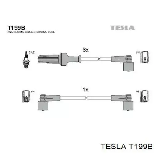 Высоковольтные провода T199B Tesla