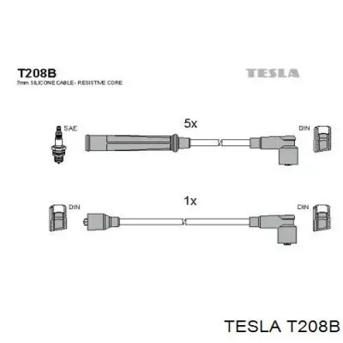 Высоковольтные провода T208B Tesla