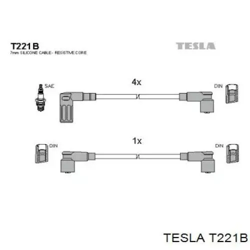 Высоковольтные провода T221B Tesla