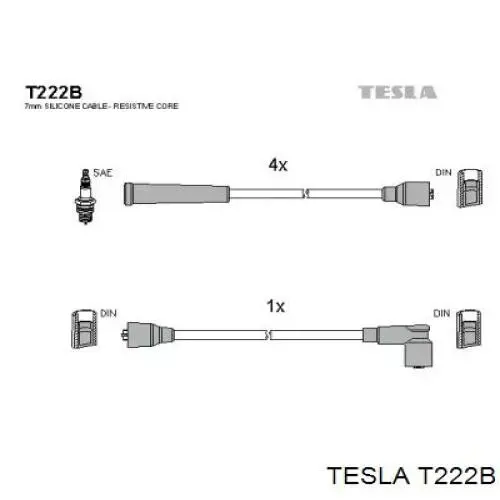 T222B Tesla Провода высоковольтные