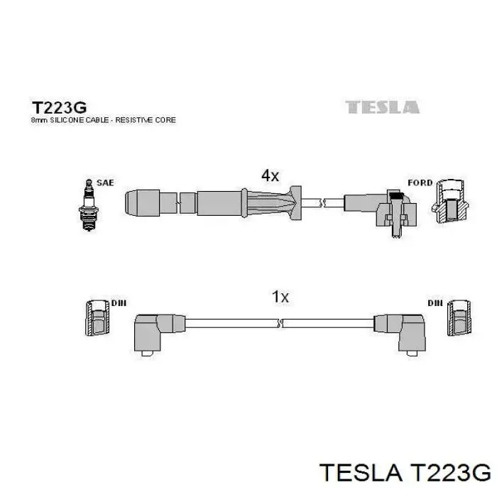 T223G Tesla высоковольтные провода
