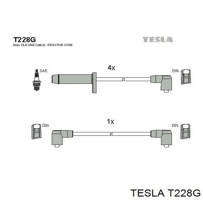 T228G Tesla высоковольтные провода