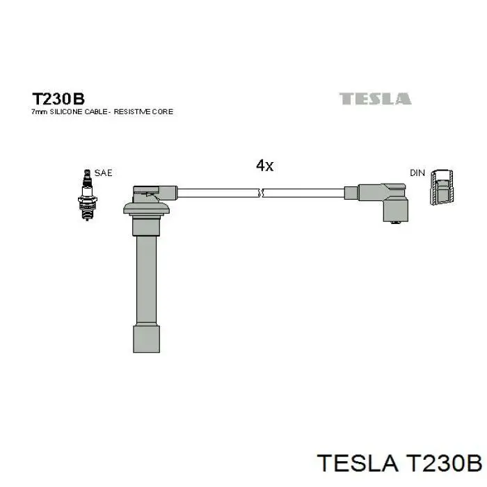 T230B Tesla высоковольтные провода