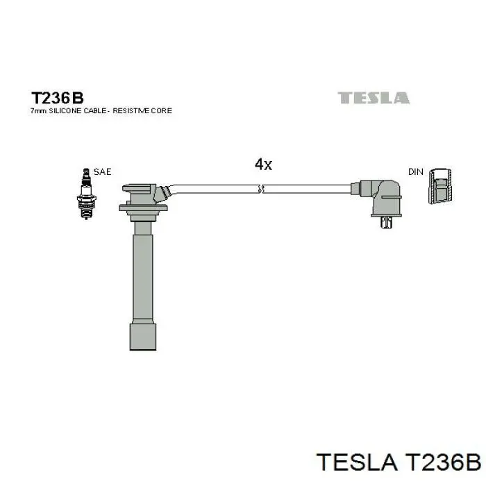 Высоковольтные провода T236B Tesla