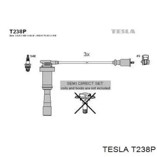 Высоковольтные провода T238P Tesla