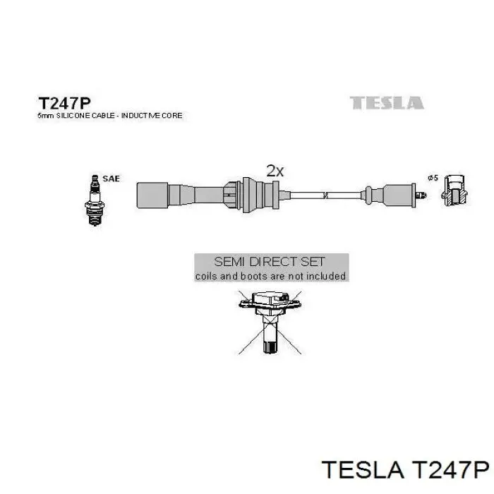 T247P Tesla высоковольтные провода