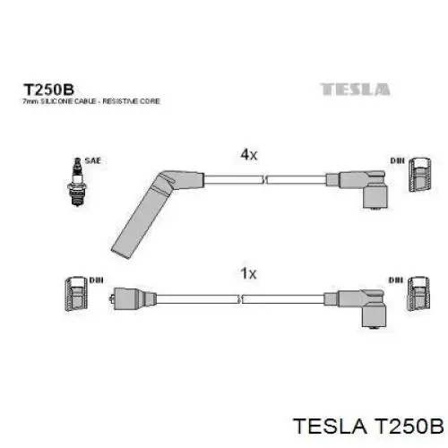 Высоковольтные провода T250B Tesla