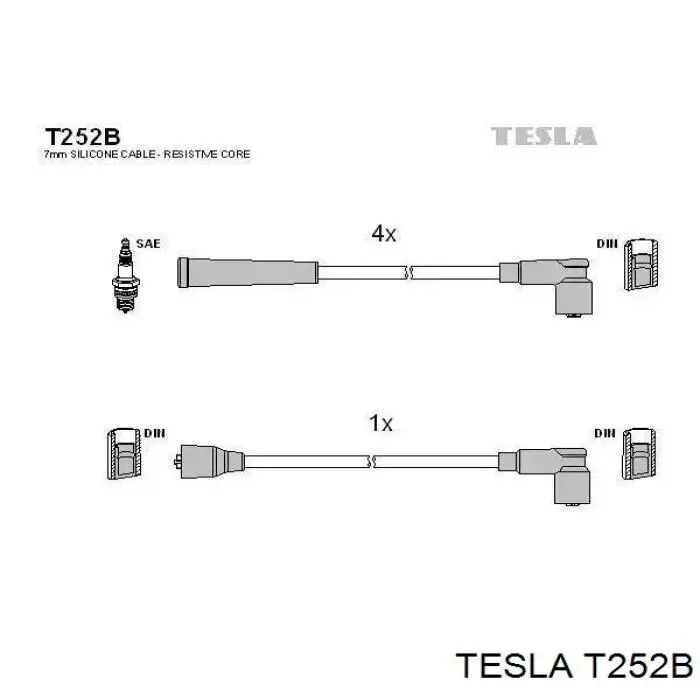 Высоковольтные провода T252B Tesla