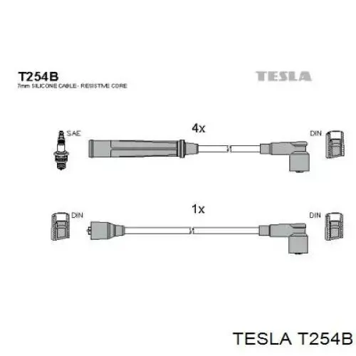 T254B Tesla высоковольтные провода
