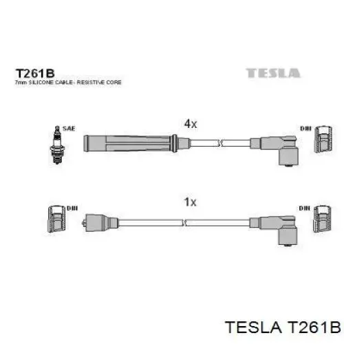 T261B Tesla высоковольтные провода