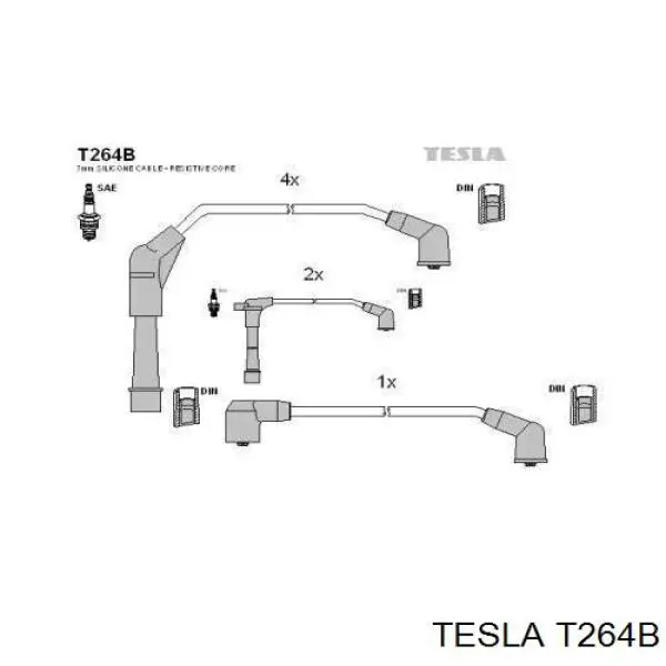 Высоковольтные провода T264B Tesla