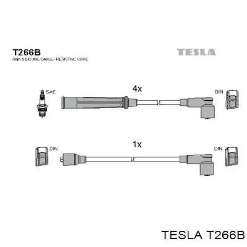 T266B Tesla высоковольтные провода