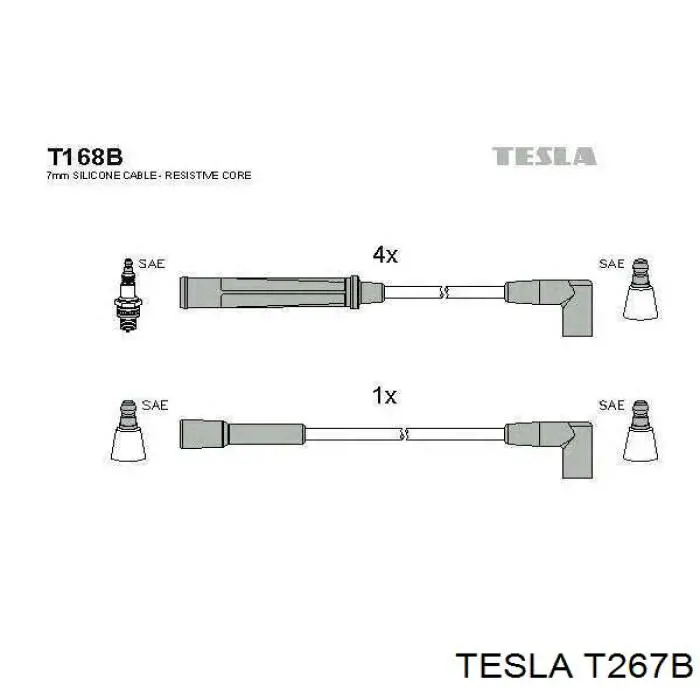 Провода зажигания Tesla T267B цена, от 14.34 USD