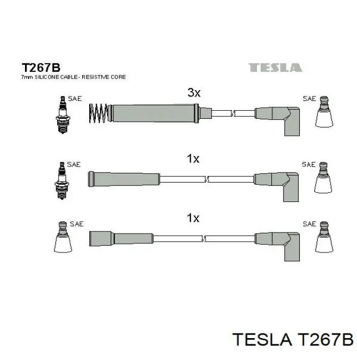 T267B Tesla высоковольтные провода