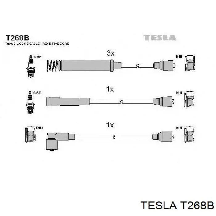 Высоковольтные провода T268B Tesla