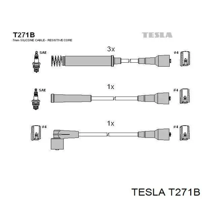 T271B Tesla высоковольтные провода