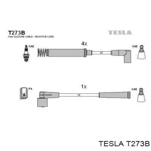 Высоковольтные провода T273B Tesla