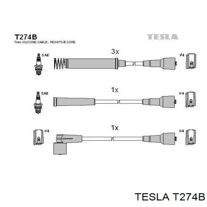 T274B Tesla высоковольтные провода