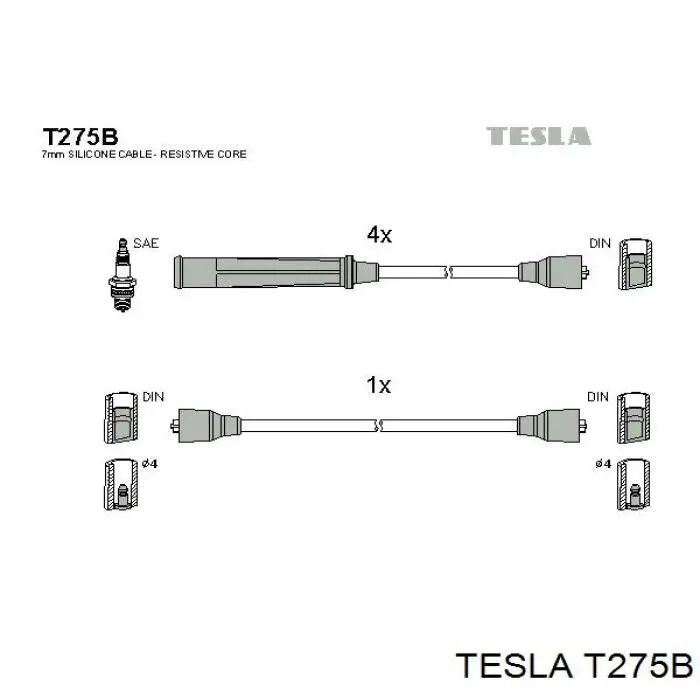 T275B Tesla высоковольтные провода