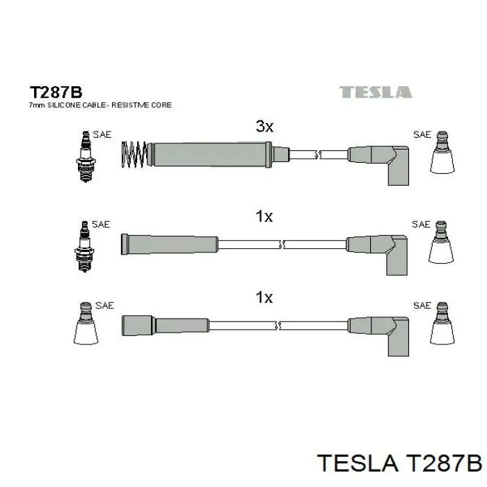 T287B Tesla высоковольтные провода