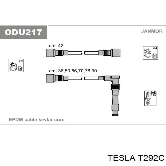 T292C Tesla высоковольтные провода
