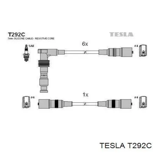 Провода зажигания Tesla T292C цена, от 46.74 USD