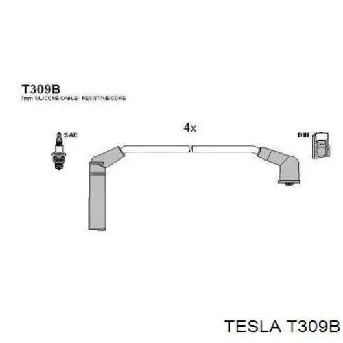 Купить T309B Tesla Провода высокого напряжения