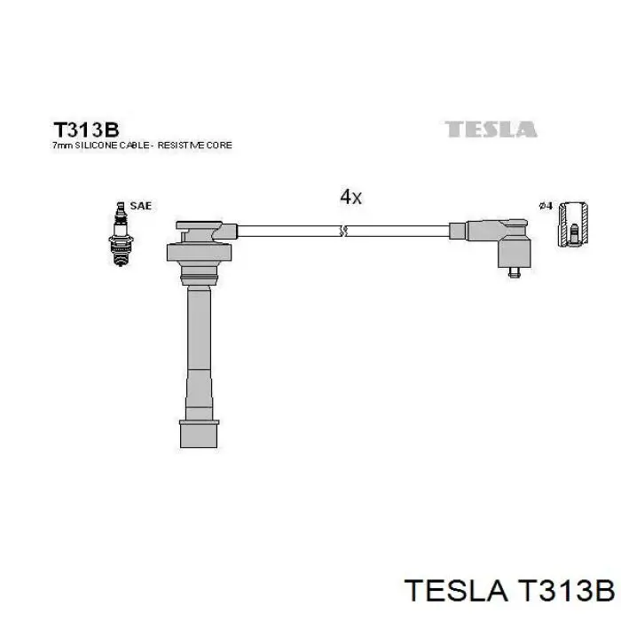 T313B Tesla высоковольтные провода