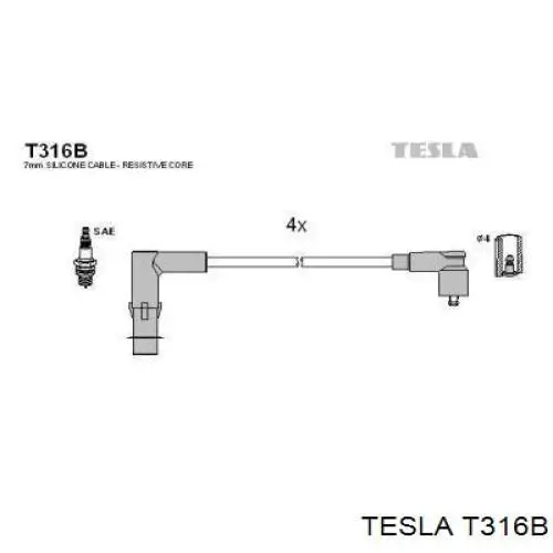T316B Tesla высоковольтные провода