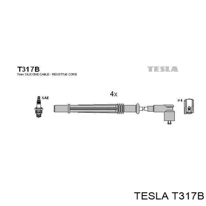 Высоковольтные провода T317B Tesla