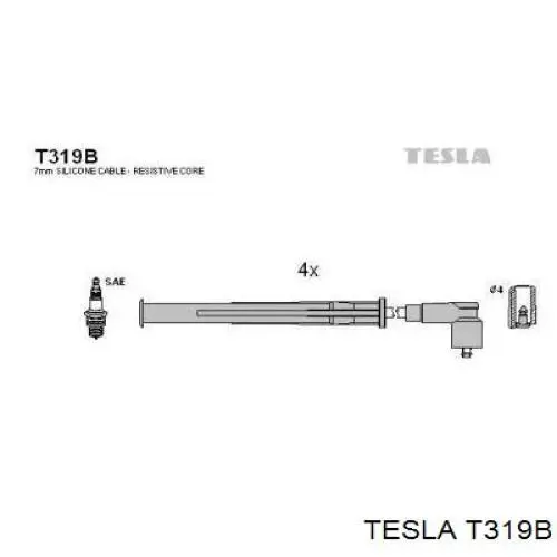 Высоковольтные провода T319B Tesla