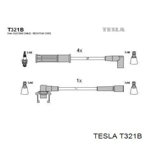 T321B Tesla высоковольтные провода