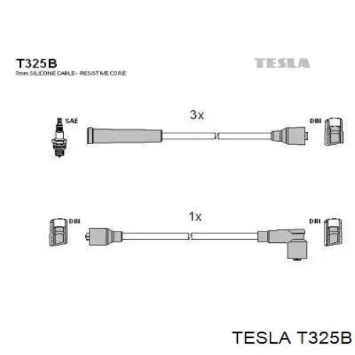 Высоковольтные провода T325B Tesla