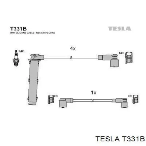 Высоковольтные провода T331B Tesla