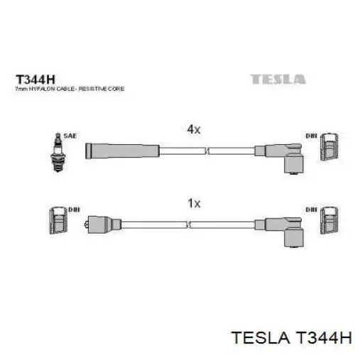 T344H Tesla высоковольтные провода