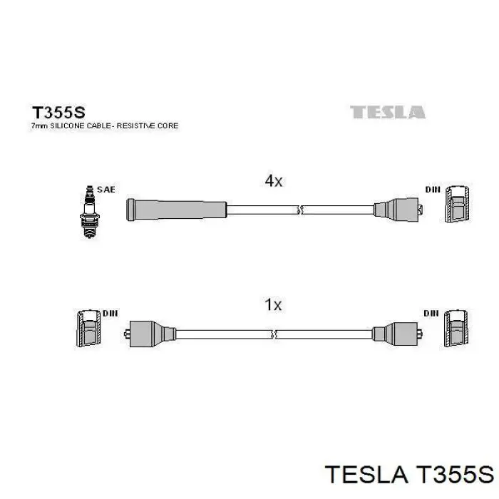 Высоковольтные провода T355S Tesla