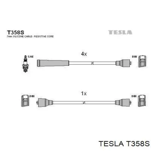 T358S Tesla Провода высоковольтные