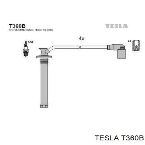 T360B Tesla высоковольтные провода